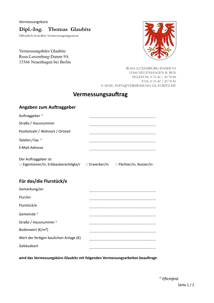 Vermessungsauftrag